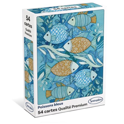 Sentosphère Jeu De 54 Cartes Classique "Poissons Bleus