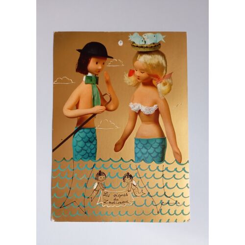 Carte Postale Vintage : Les 12 Signes Du Zodiaque Par Peynet N°92 "Les Poissons". Editions Draeger.