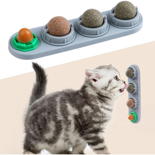 Kalanka-Boules Herbe A Chat, Jouet Balles D'herbe Pour Chat D¿Intetieur, Cataire Balle Comestible, Jouet De Boule Cataire Mural, Catnip, Naturel Et Sain