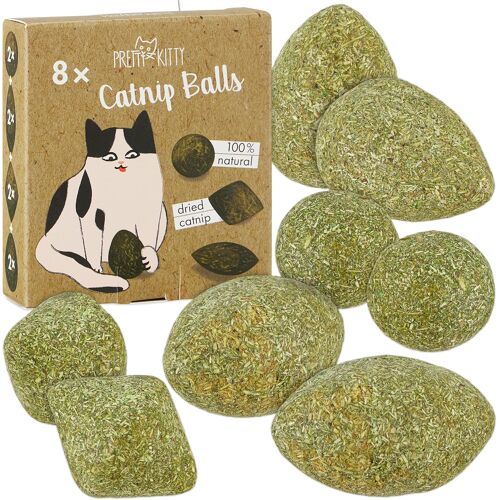 Kalanka-Jouet Boule D'herbe À Chat : 8x Herbe À Chat Séchée Naturelle De Qualité Pour Les Chats - Accessoires Pour Jouets Pour Chats