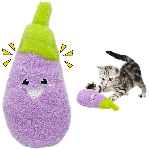 Kalanka-Jouet Interactif À L'herbe À Chat, Herbe A Chat Jouet, Jouet Aubergine Interactif, Jouet Pour Chat Doux Et Durable, Peluche À L'herbe À Chat, Pour Griffer, Jouer Et Mâcher