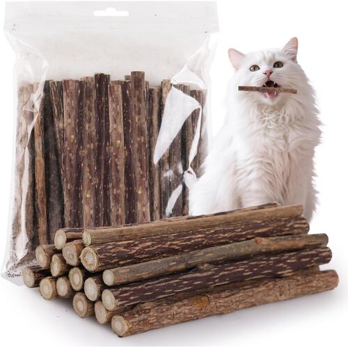 Kalanka-Bâtonnets Silvervine Pour Chats, 30 Bâtonnets À Mâcher À L'herbe À Chat Matatabi, Alternative Naturelle Et Sûre À L'herbe Pour Chatons