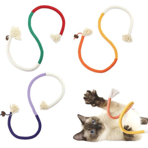 Kalanka-Jouet Chat, 3 Pièces Interactif À Mâcher, Jouet Corde, Bâtonnets Herbe À Chat, Jouet Dentaire, Pour Chaton, Jouets Pour Chats Intérieur, Pour Soin Dentaire Et Nettoyer Les Dents
