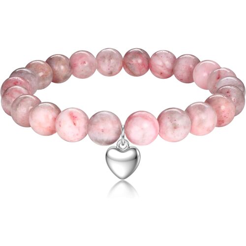 Kalanka-Bracelet Pierre Naturelle Femme Perle Bracelet C?Ur Argent Bracelets Anti Stress Bohème Bracelets Fantaisie Femme Bijoux