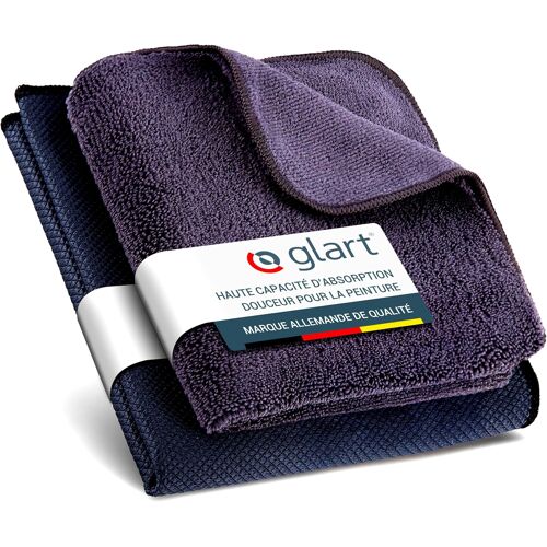 KALANKA-Lot de 2 Chiffons en Microfibre 4432K 2 pour Le Nettoyage des Vitres, spécial Fishskin 60 x 40 cm et Molleton Sec 32x32 cm.