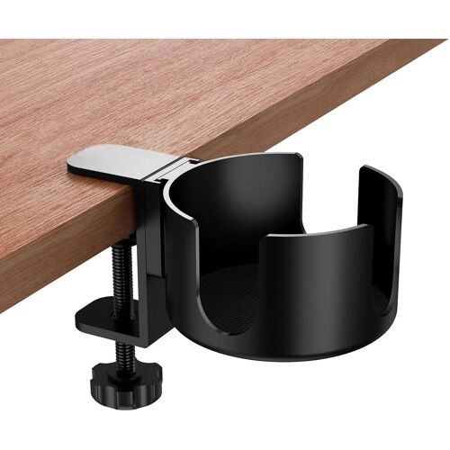 Kalanka-Support Pour Gobelets De Bureau, 1 Pièce Porte-Gobelets De Bureau En Alliage D'aluminium, Porte-Bouteilles De Bureau Réglable, Support Pour Gobelets À Clip, Pour Boissons, Tasse À Café (Noir)