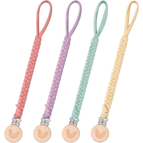 Kalanka-Attache-Tétine Pour Bébé, Chaîne De Tétine Garçon, Chaîne De Tétine Fille, Tissu De Chaîne De Tétine, Sangle Porte-Gobelet Pour Poussette/Porte-Bébé/Siège D'auto, Sangle De Tétine (Paquet De