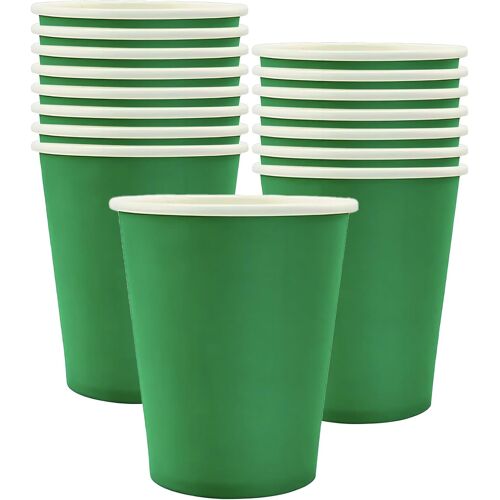 Kalanka-Popoyu 16 Pièces Gobelets En Papier - Vert Gobelets En Carton 25cl - Multicolores Tasses De Fête Solides Et Épais - Pour Café, Thé, Boissons Froides - Fête Anniversaire Mariage Vacances