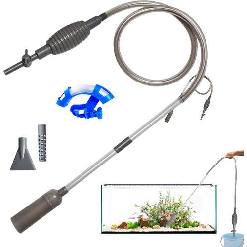 Kalanka-Siphon Aquarium Longueur Totale 210 Cm Aspirateur Aquarium Nettoyeur Aquarium Quatre Accessoires Avec Valve Convient Aux Petits Et Grands Aquariums