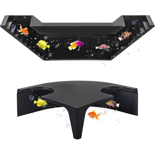 Kalanka-2 Pièces Tunnel Aquarium, Tunnel Souterrain Pour Aquarium-Cachettes 360° 2 Entrées (12.8cm Et 21cm) Souterrain Cachette Pour Poissons/Crevettes.