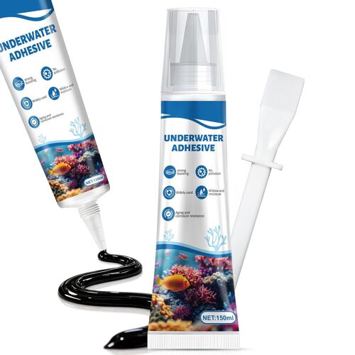 Kalanka-Colle Aquarium, Aquarium Sous L'eau Colle Noir, Aquarium Sous L'eau Colle Forte, Colle Aquarium, Silicone Aquarium, Mastic Piscine, Waterproof Sealant Bassin, Aquarium Piscine, Noir-150ml