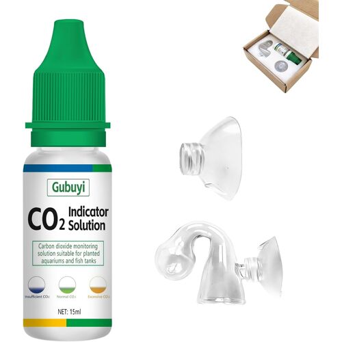 Kalanka-Co2 Checker Liquid, Test Co2 Aquarium, Kit De Test De Co2 Transparent, Testeur Co2 Aquarium, Kit Co2 Aquarium Avec 15ml, Pour Aux Aquariums D'eau Douce Et Réservoirs Plantés