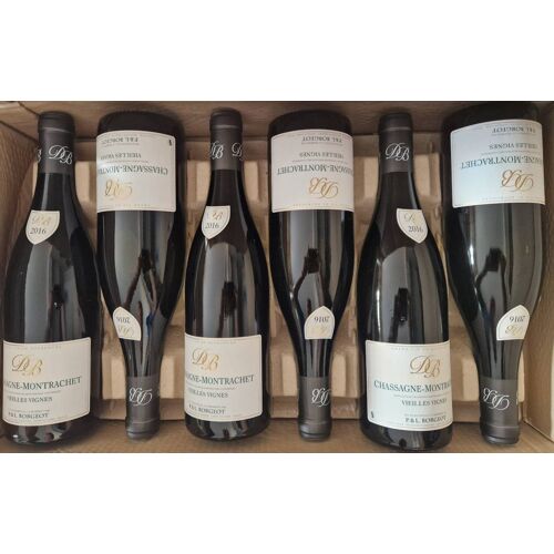Carton De 6 Btls Chassagne Montrachet Vieilles Vignes Domaine Borgeot 2016