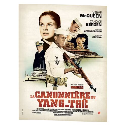 La Canonnière Du Yang-Tsé (The Sand Pebbles) -Affiche De Cinéma Pliée - Format 40x54 Cm - De Robert Wise Avec Steve Mcqueen, Richard Attenborough, Richard Crenna, Candice Bergen, Mako -Ressortie 2009