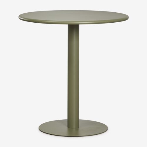 Table de cuisine ronde Ø70 cm en fer Mizzi Vert Olive Intense