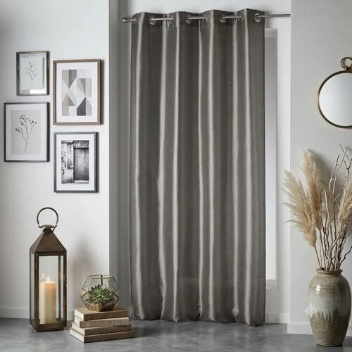 Rideau A Oeillets Schantung 140 X 240 Cm Shana Gris Perle