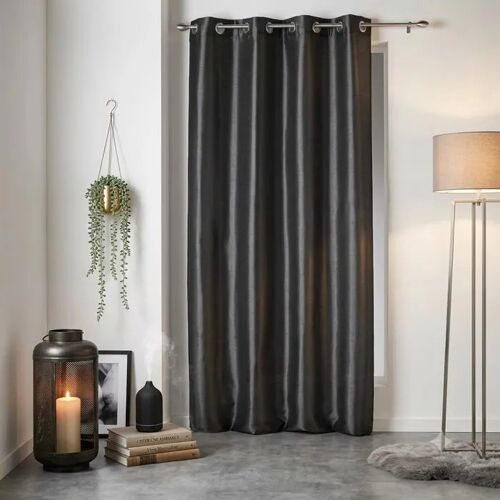 Rideau A Oeillets Schantung 140 X 280 Cm Shana Anthracite