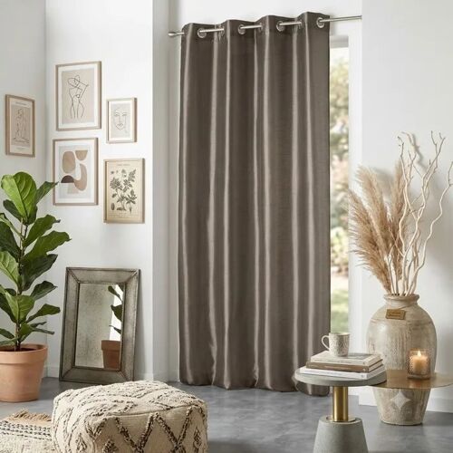Rideau A Oeillets Schantung 140 X 240 Cm Shana Noisette