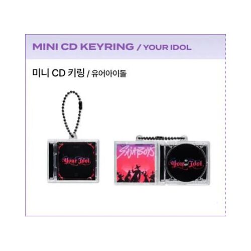 Porte-Clés Kpop Demon Hunters Mini Cd Your Idol, Étui Transparent Noir Et Rose