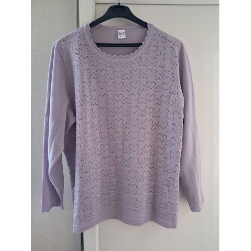 Pull Fin Neuf Taille 50 Parme Motif Coeur Ajouré