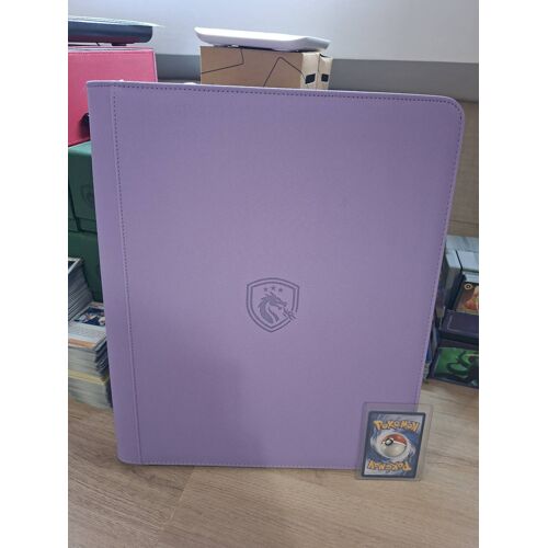 Classeur Zip Violet De Rangement 288 Cartes Sous Toploaders Pokémon / Lorcana Tcg Premium