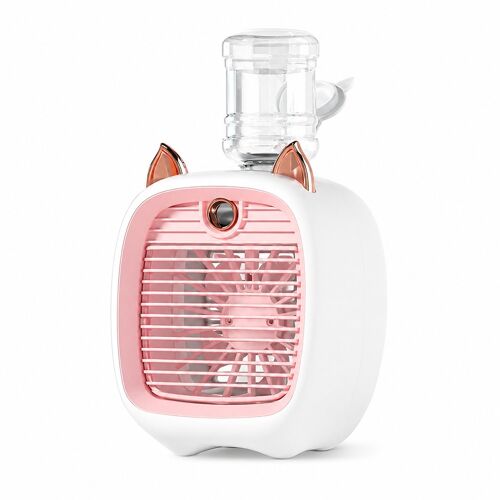 Mini climatiseur portable USB avec humidificateur – Ventilateur de bureau rechargeable 3 vitesses – Rafraîchisseur d'air silencieux 1200 mAh pour maison, bureau et chambre