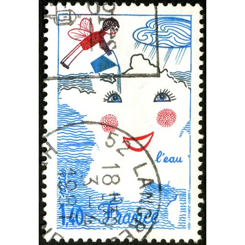Timbre Oblitéré France , L'Eau , Postes 1981 , 1.40