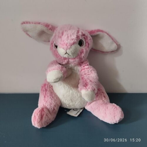 doudou lapin rose-blanc Créations Dani