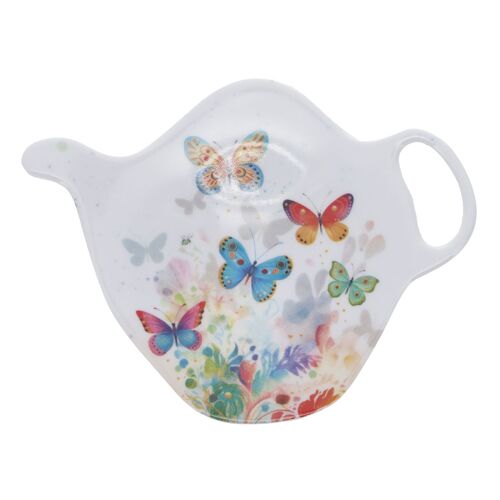 Repose-Sachet De Thé Papillons Mélamine