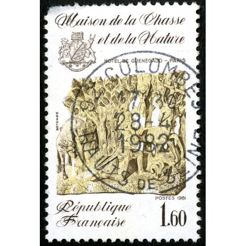 Timbre Oblitéré République Française , Maison De La Chasse Et De La Nature , Hotel De Guenegaud - Paris , Postes 1981 , 1.60