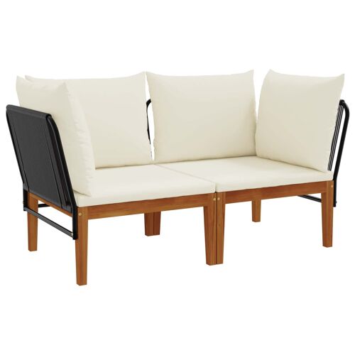 vidaXL 2 pcs Bois d'acacia massif et corde Naturel