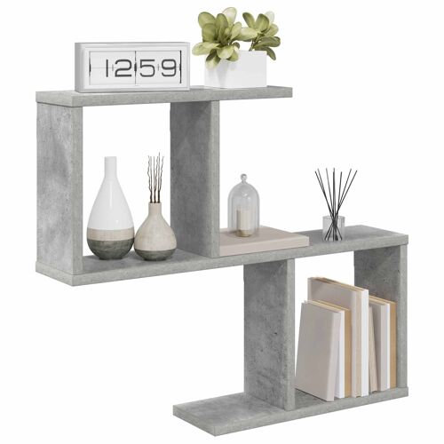 vidaXL Étagère Murale Gris béton 60 x 12 x 50,5 cm Bois d'ingénierie