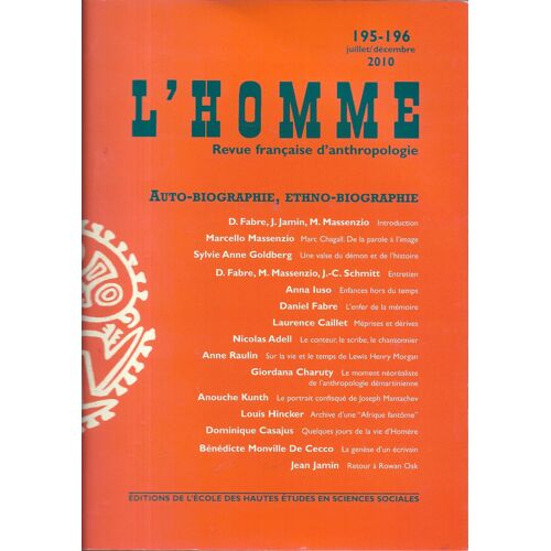 L Homme - Revue Française D' Anthropologie 195 - 196