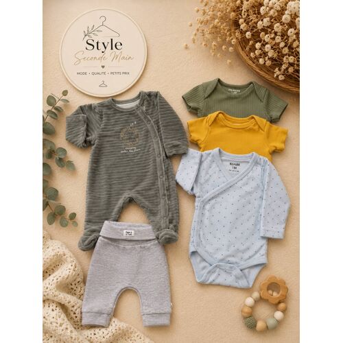 Lot Bébé 1 Mois – 6 Pièces (Bodies, Pyjama Et Pantalon)