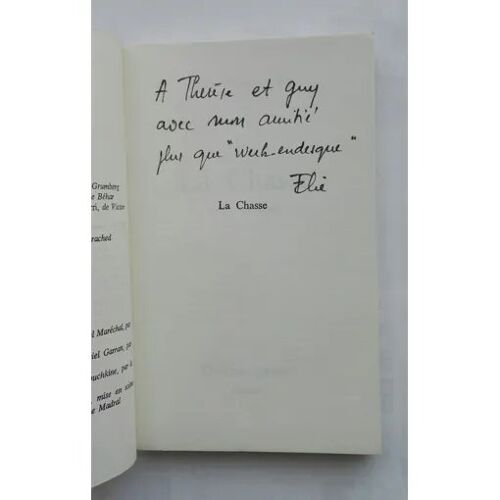 Elie Pressman La Chasse Avec Un Envoi Autographe Signé 1971 Stock Théâtre Ouvert