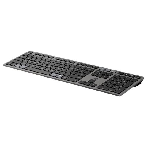 HP 725 - Ensemble clavier et souris - multi-appareils, rechargeable, alimenté par SuperCapacitor - full size - sans fil - Bluetooth, 2.4 GHz - Français - noir tombée de nuit - Smart Buy