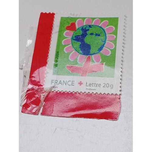 Timbre France Oblitéré Lettre 20g Yvert N° 3991 Au Profit De La Croix Rouge Dessine Ton Voeux Pour Les Enfants Du Monde Fleur Dessin De Yacine Lorafy De 2006 +
