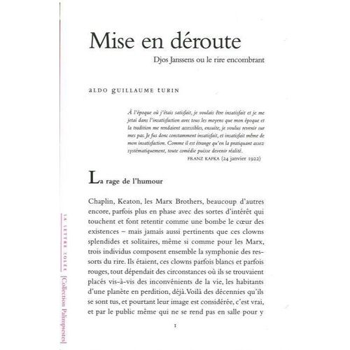 Mise En Déroute - Djos Janssens Ou Le Rire Encombrant