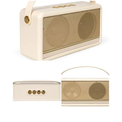 Enceinte Portable Party Bluetooth Rétro Vintage Beige Stereo TWS