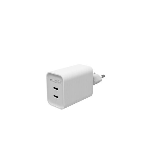Chargeur et câble d'alimentation PC Mophie GaN à double port USB-C 70W Blanc