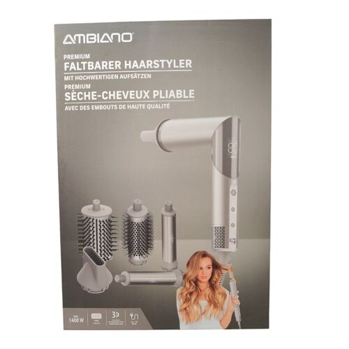 Brosse soufflante 5 en 1 AMBIANO Air Styler Sèche-cheveux Boucleur Lisseur Volumateur Neuve