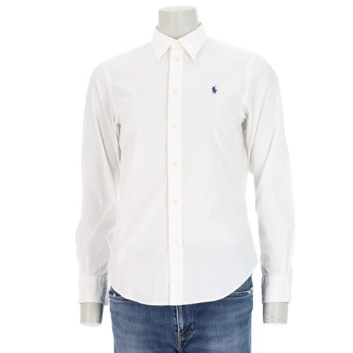 Polo Ralph Lauren Chemise Classique Femme Taille S Uni Blanc #Qwe3077