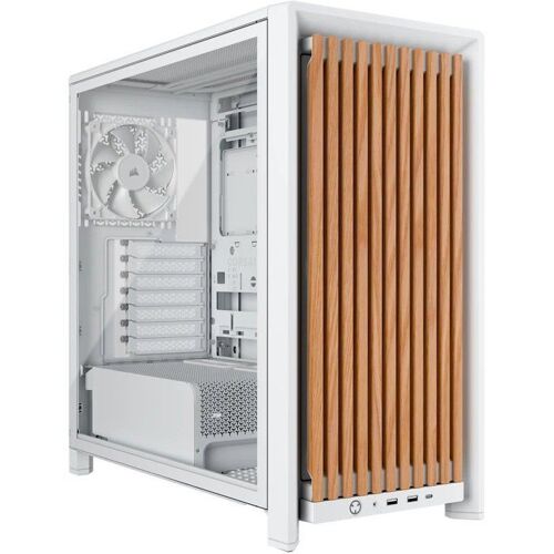 Boîtier PC Corsair FRAME 4000D WOOD RS Blanc, panneau bois