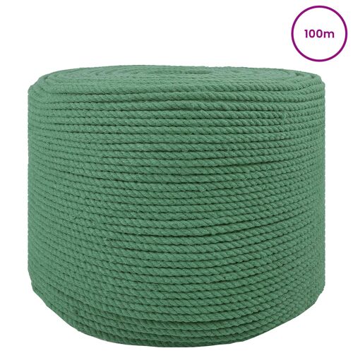 vidaXL Corde Vert 0,6 x 0,6 x 10000 cm Coton