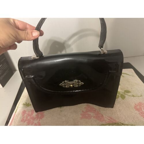 SAc a main femme vernis noir vintage