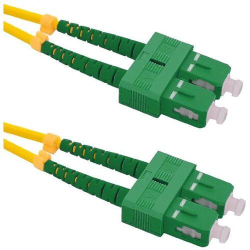 Qoltec - Cordon de raccordement - mode unique SC/APC (M) pour mode unique SC/APC (M) - 5 m - fibre optique - duplex - 9 / 125 micromètres - sans halogène - jaune