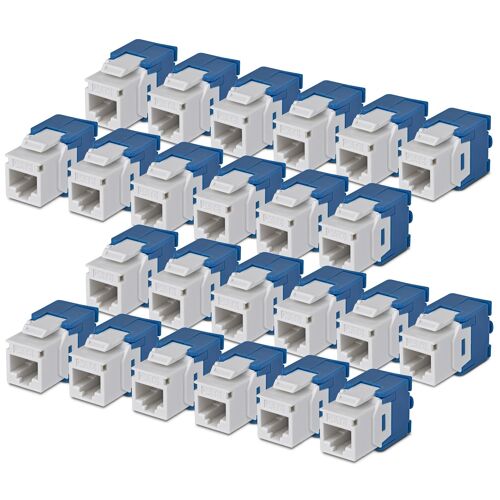 StarTech.com Jack Keystone Cat6, Lot de 24 Prises Ethernet RJ45 Keystone, Prise Murale UTP Cat6, 180 Degrés Sans Outil, Blanc