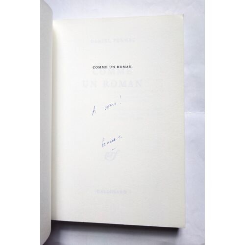 Daniel Pennac Comme Un Roman Avec Un Hommage Autographe Signé 1992 Nrf Gallimard