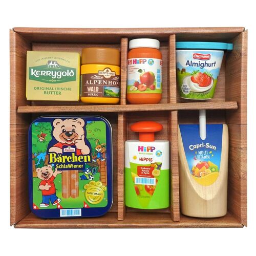 Assortiment d'épicerie en bois