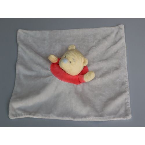 Doudou Winnie plat Primark Disney gris blanc jaune